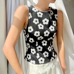 Vintage Caché Sequin Flower Top